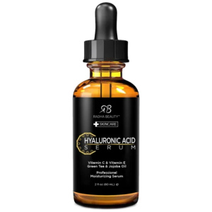Radha Beauty Hyaluronic Acid Serum - Infused with Vitamin C + Vitamin E + Green Tea & Jojoba Oil