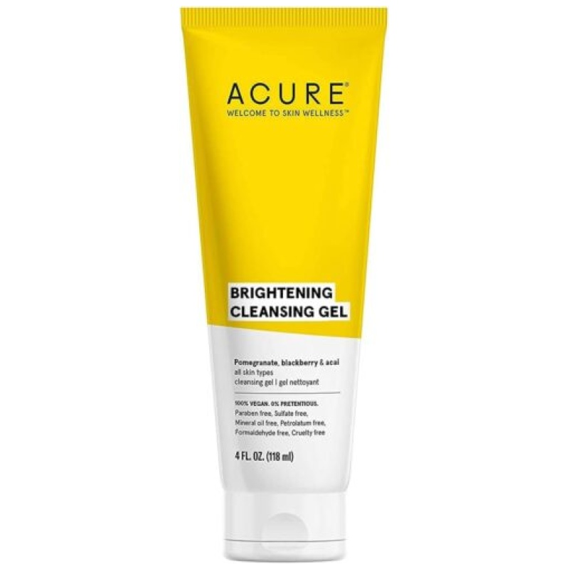 Acure Brightening Cleansing Gel - Vegan Cleanser for Radiant Skin