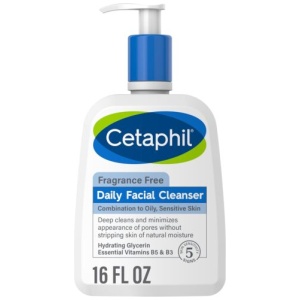 Cetaphil Daily Facial Cleanser for Sensitive Skin,Fragrance Free,Gentle Foaming