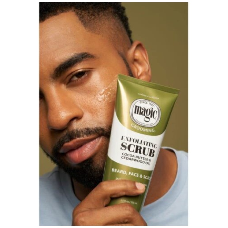 SoftSheen-Carson Magic Men's Grooming Facial Exfoliating Scrub, Softens, Smooths and Clarify, With Cocoa Butter and Cedarwood - Image 4