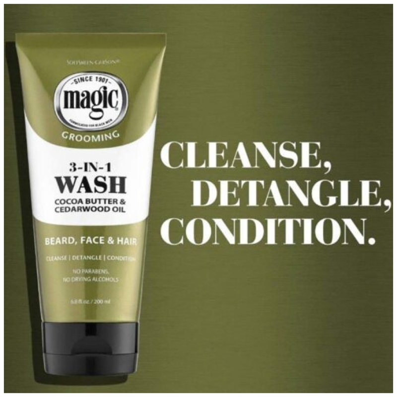 SoftSheen-Carson Magic Men's Grooming Facial Exfoliating Scrub, Softens, Smooths and Clarify, With Cocoa Butter and Cedarwood - Image 3