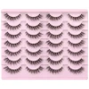 Newcally False Natural Look Mink Wispy Fluffy Eyelashes 5D Strip 14 Pairs