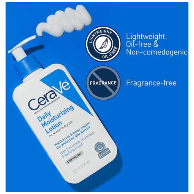 CeraVe Daily Moisturizing Lotion for Dry Skin, Body & Facial Moisturizer with Hyaluronic Acid and Ceramides - Image 2