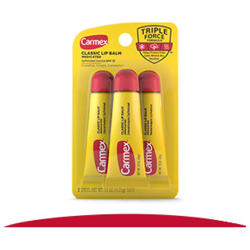 Carmex Medicated Lip Balm Tubes, Lip Moisturizer for Dry, Chapped Lips, 3 Count - Image 2