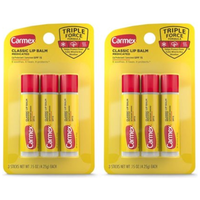 Carmex Medicated Lip Balm Sticks, Lip Moisturizer for Dry, Chapped Lips