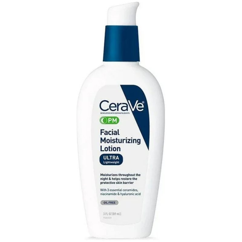 CeraVe PM Facial Moisturizing Lotion, Night Cream with Hyaluronic Acid and Niacinamide