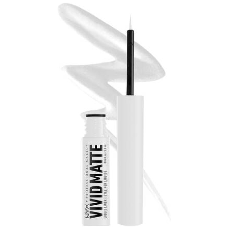 NYX PROFESSIONAL Makeup Vivid Matte Liquid Liner, Smear-Resistant Eyeliner with Precise Tip - White