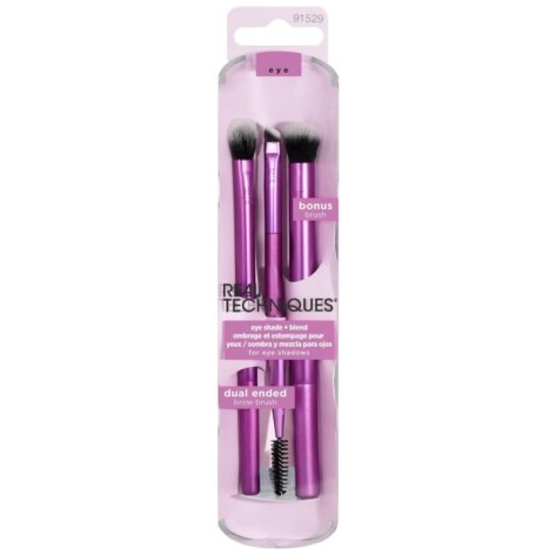 Real Techniques Eye Shade & Blend Makeup Brush Trio, For Eyeshadow & Liner, 3 Count - Image 2