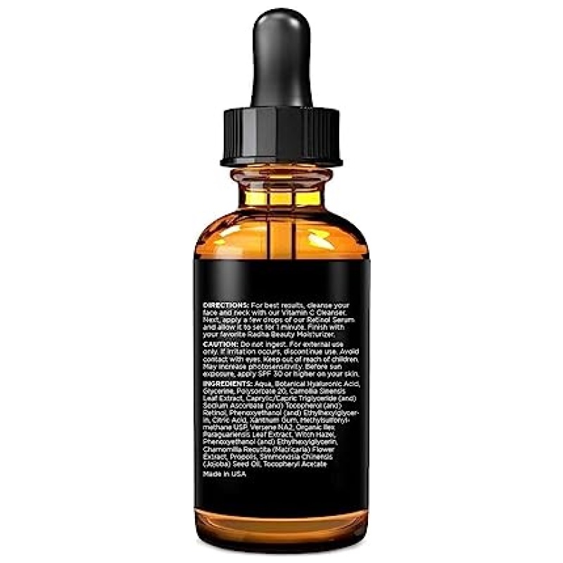 Radha Beauty Retinol Serum with Hyaluronic Acid, Vitamin E, Jojoba, and Green Tea, Facial Serum - Image 2