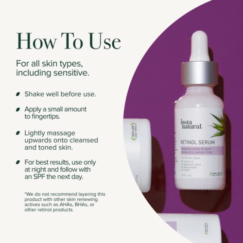 InstaNatural Retinol Serum for Face with Niacinamide, Vitamin C, and ...