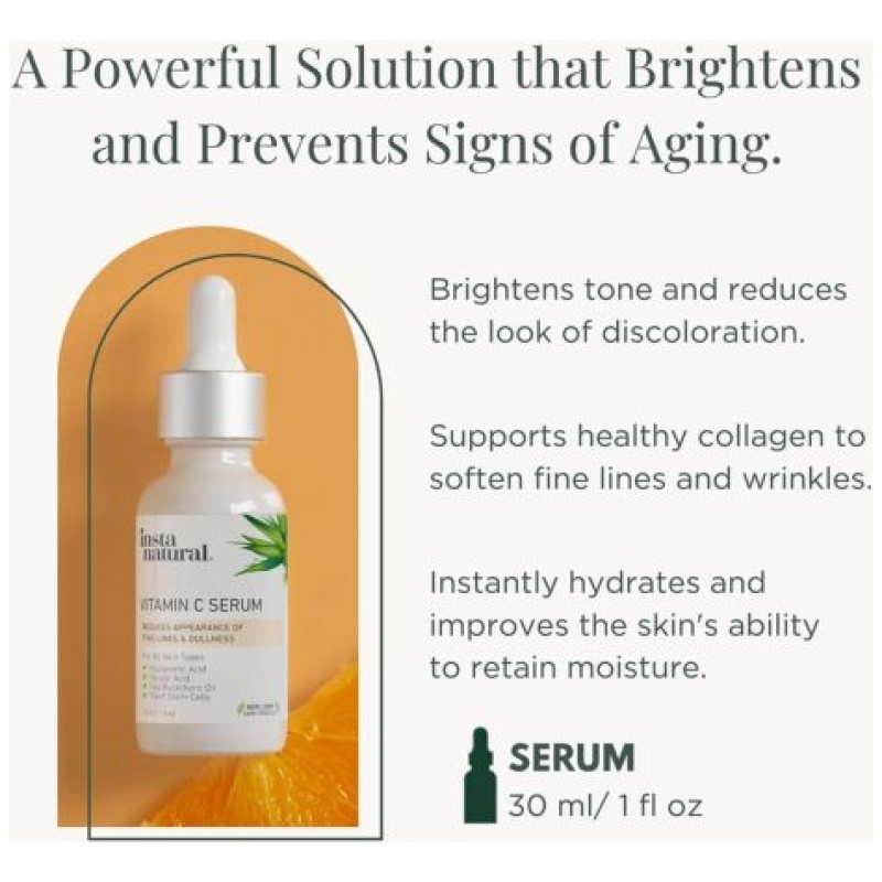 InstaNatural Vitamin C Face Serum, Brightens, Hydrates and Reduces Signs of Aging - Image 4