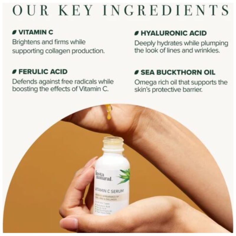 InstaNatural Vitamin C Face Serum, Brightens, Hydrates and Reduces Signs of Aging - Image 5