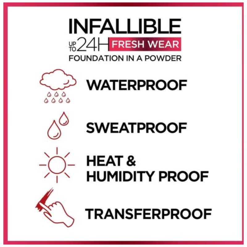 L’Oréal Infallible Fresh Wear Foundation in a Powder, Up to 24H Wear, Waterproof - Image 3