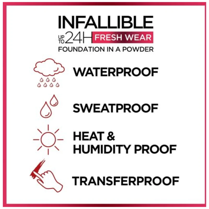 L’Oréal Infallible Fresh Wear Foundation in a Powder, Up to 24H Wear, Waterproof - Image 3