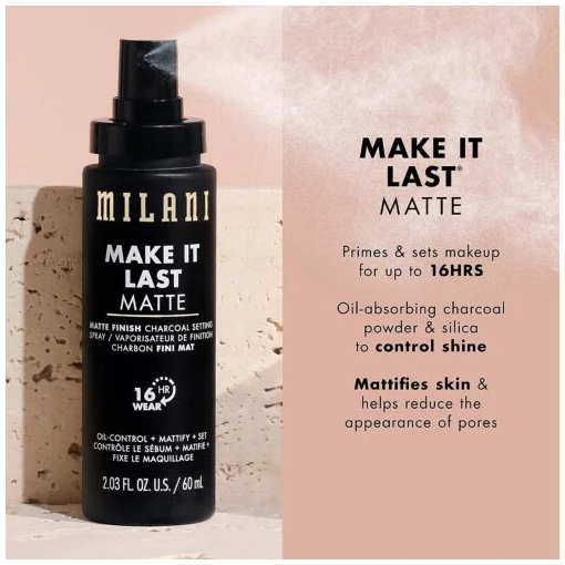 Milani Make It Last Matte Charcoal Setting Spray - Image 2