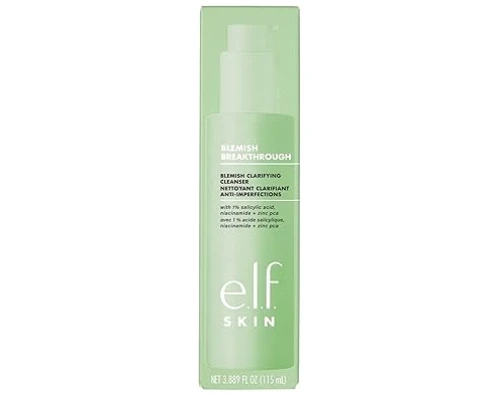 elf skin blemish breakthrough Acne Clarifying Cleanser 1%salicylic Acid Acne treatment with niacinamide+ Zinc pca