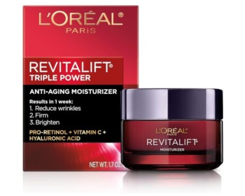 L`OREAL Paris Revitalift Triple Power Anti-Aging Face Moisturizer, Pro Retinol +Vitamin C+Hyaluronic Acid