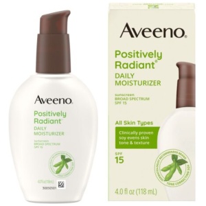 Aveeno Positively Radiant Daily Face Moisturizer Lotion with SPF 15, 4 oz