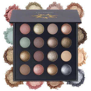 UCANBE Baked Eyeshadow Makeup Palette with Hidden Gems, 16 Colors Nude Black
