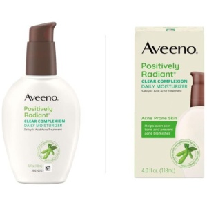 Aveeno Positively Radiant Clear Complexion Daily Moisturizer Salicylic  Acid Acne Treatment