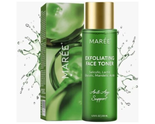 MAREE 4-IN-1 Exfoliating Toner with Salicylic Acid,Mandelic,Glycolic and Lactic Acids – AHA BHA